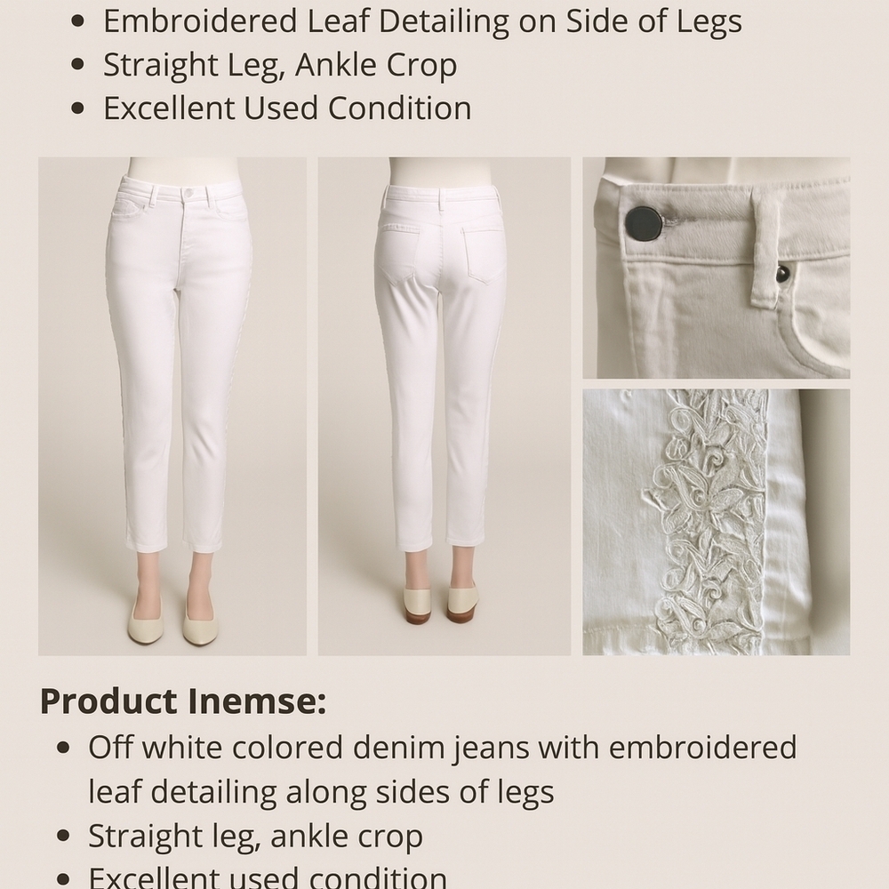 Chico's Women's White Embroidered Jeans